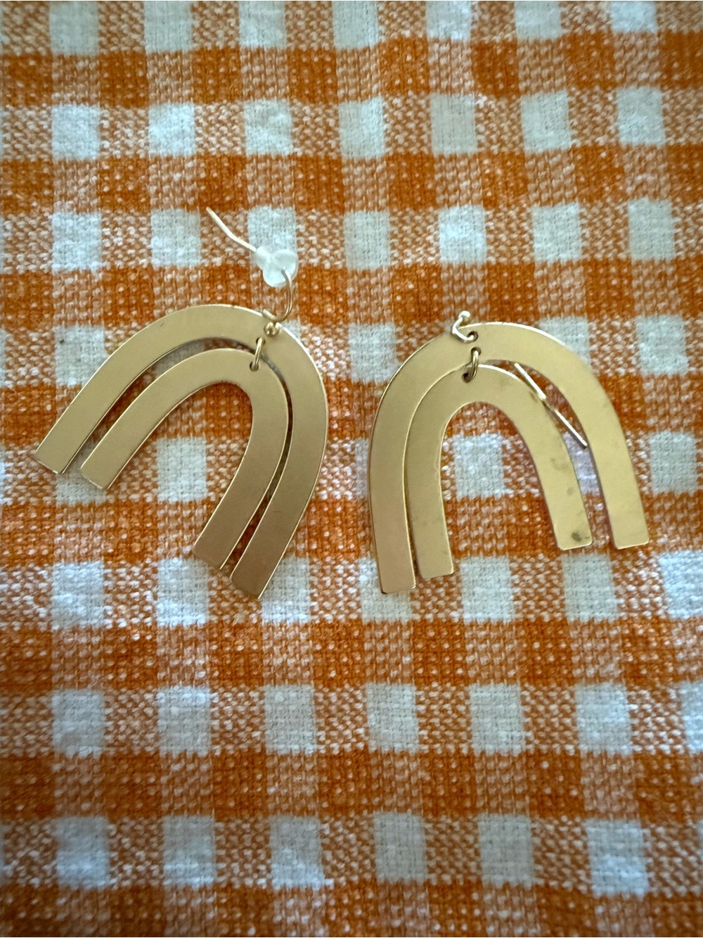 Source Unknown Gold Double-Arch Dangle Earrings